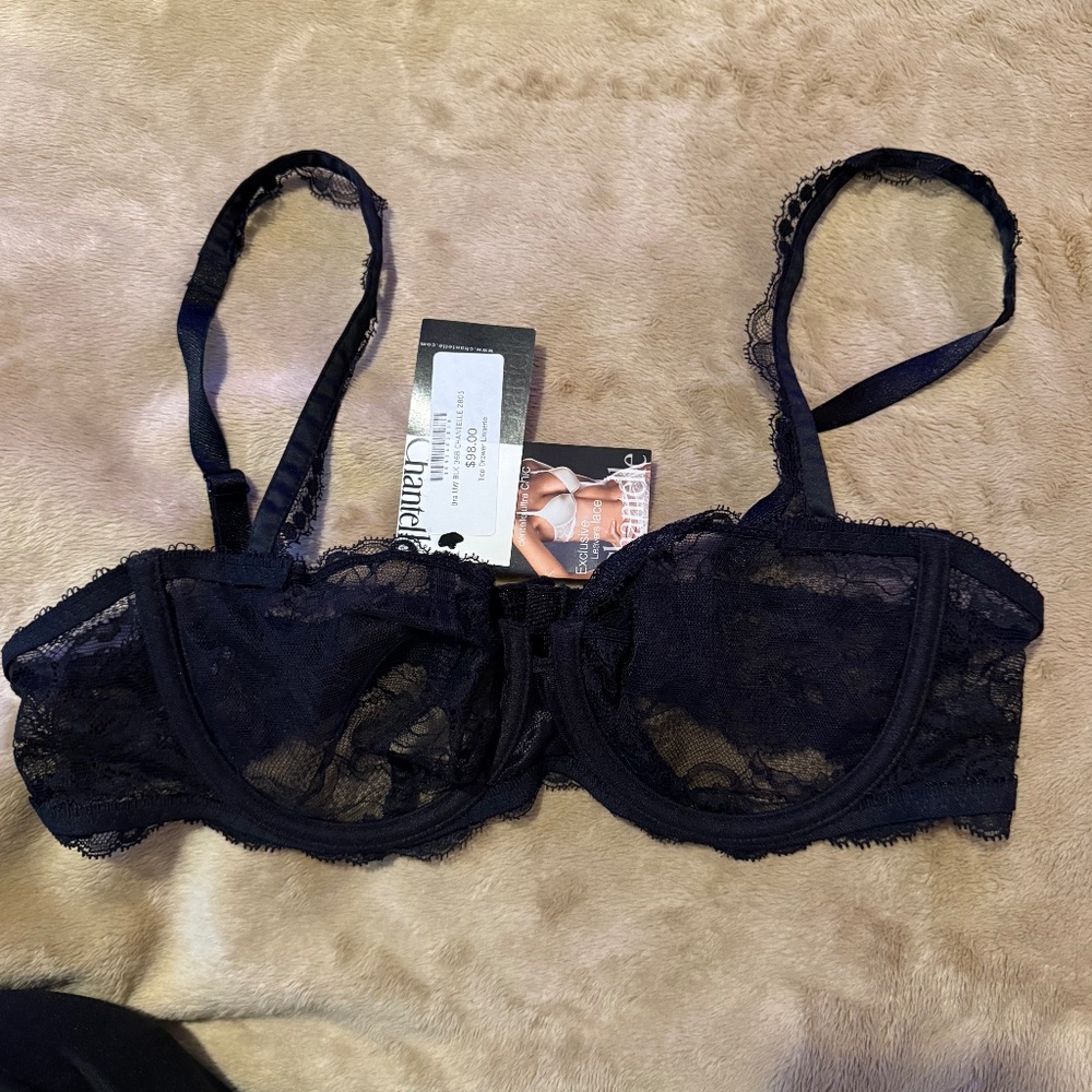 Chantelle Chantilly Sheer Lace half cup bra #2805 36B NWT